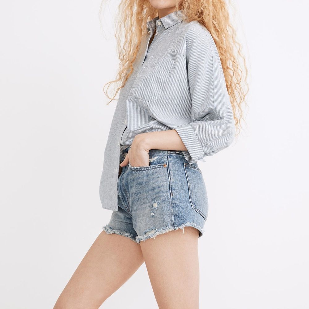 🆕Madewell Relaxed Denim Shorts - Renfield Wash: Destructed Edition Size 27